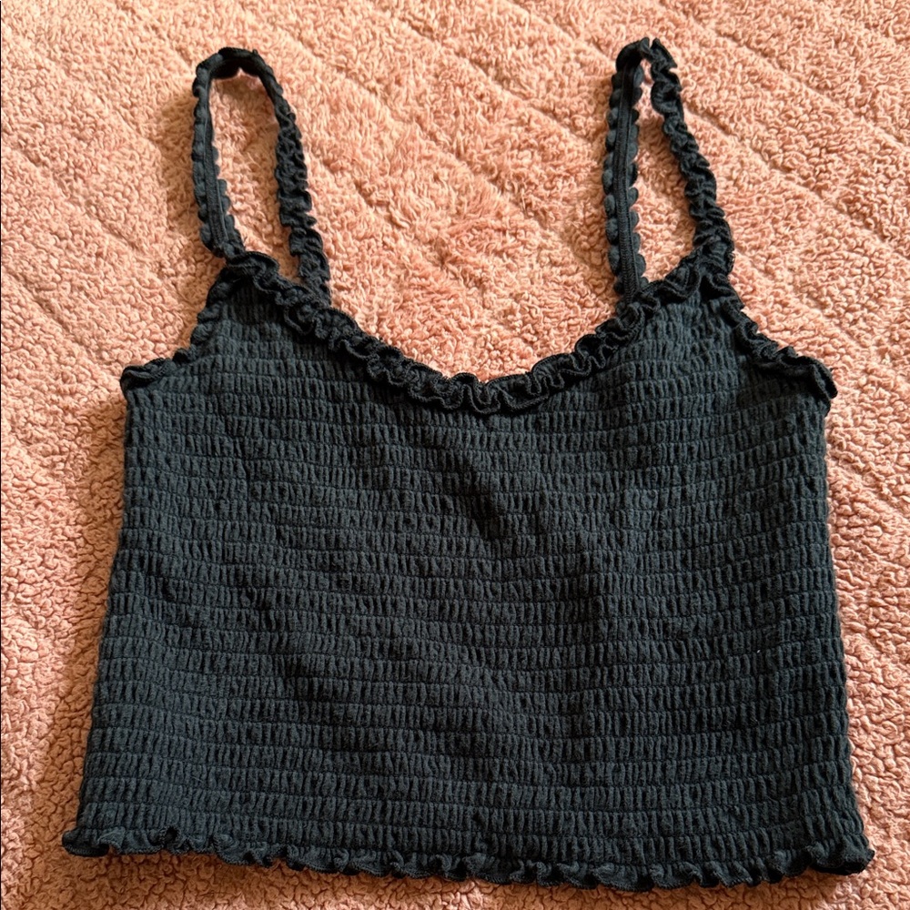 Black Ruffled Women's Top